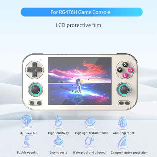 NOUKAJU [1Pack] Screen Protector for RG476H Game Console, HD Protective Film,6h Hardness,Scratch,Anti-Fingerprin,Protective Film for Anbernic RG476H Retro Handheld Game Console(Not tempered glass)