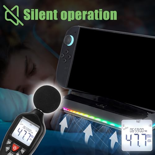 Cooling Fan and Stand Replacement with Colorful LED Light for Nintendo Switch 2 Console Silent Fan Cooler Stand with 3 USB Port Nintendo Switch 2 Cooling System