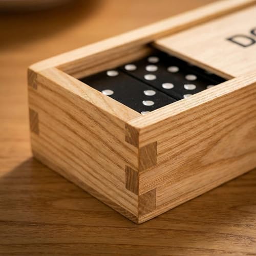 Mini Wooden Dominoes Set for Adults, 1 Pack - Classic Double Six Domino Game in a Wooden Case - Educational Board Games & Activity for Elderly People, Adults - style: 1 Pack
