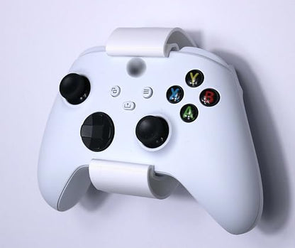 Controller Holder – Under Desk or Wall Mount Compatible with PS5 DualSense and Xbox Controllers | Quick Snap-in Design | Made in USA - color: White, size: Xbox