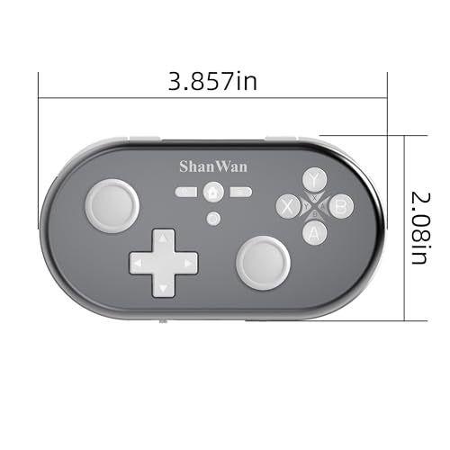 ShanWan Wireless Mini Controller for Switch, PC, iOS, Android, Supports Keyboard Mode for iPad Procreate (Silver) - color: Silver