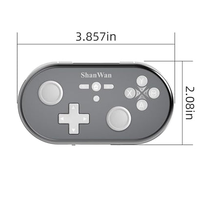 ShanWan Wireless Mini Controller for Switch, PC, iOS, Android, Supports Keyboard Mode for iPad Procreate (Silver) - color: Silver