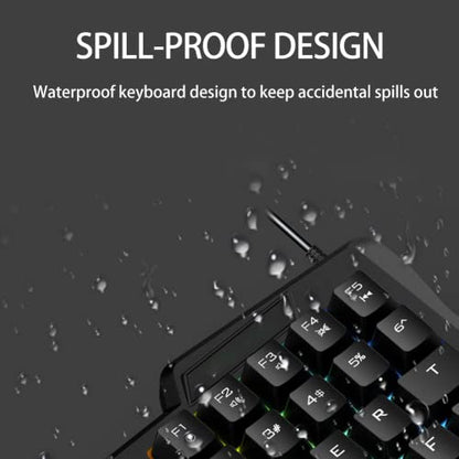 One-Handed Mechanical Gaming Keyboard,35 Keys Waterproof Professional Gaming Keypad,with 3 Color Backlight, Single Handed Keyboard for Computer Mobile Games
