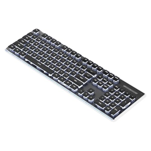 Silents Mechanical Gaming Keyboards 104Keys USB Cord with RGBs Backlit and IPX4 Waterproof for PC Laptop Accessories - color: White
