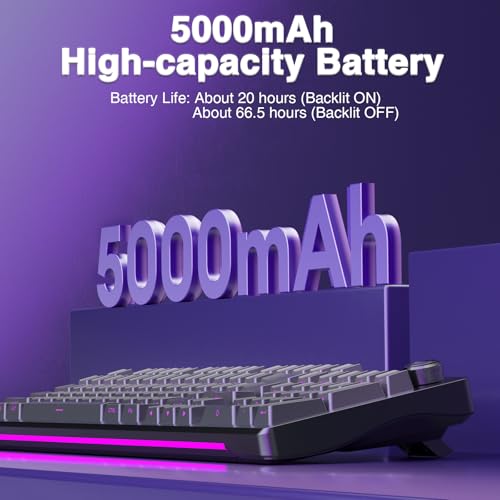 AULA S98 Pro Wireless Mechanical Keyboard with Screen & Knob,2.4GHz/USB-C/BT5.0 Hot Swappable Creamy Keyboard,Pre-lubed Linear Switches,Side Printed PBT Keycaps,RGB Backlit Gaming Keyboards - color: Side Printed Black