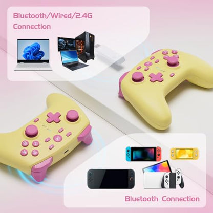 Wireless Switch Controller for Switch/Switch 2/OLED/Lite (Purple + Yellow) - color: Purple + Yellow