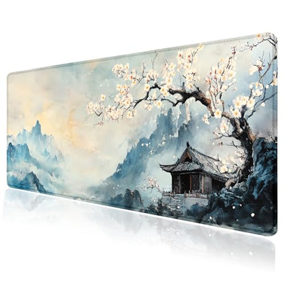 Large Mouse Pad, Desk Mat Computer Keyboard Pad Non-Slip Rubber Base Waterproof with Stitched Edges for Laptop Gaming, Office & Home 31.5 x 11.8 Inch (XL-04) - color: Xl-04
