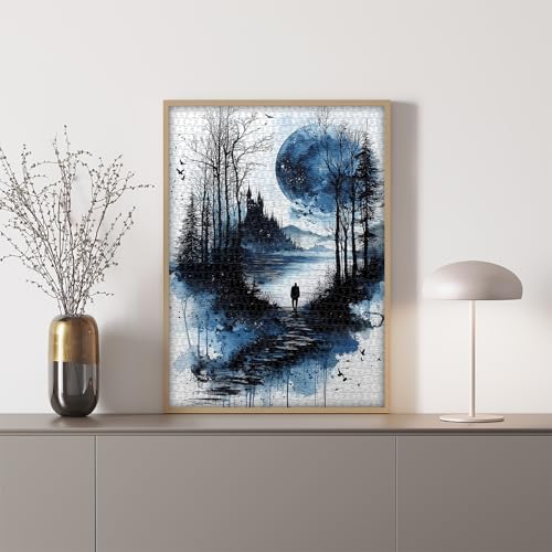 Nature Landscape Puzzles for Adults 1000 Pieces, PICKFORU Lone Shadow Lake Jigsaw Puzzle, Fantasy Forest Plant Tree Scenic Impossible Puzzle - style: Lone Shadow Lake Puzzle