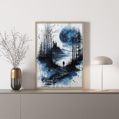 Nature Landscape Puzzles for Adults 1000 Pieces, PICKFORU Lone Shadow Lake Jigsaw Puzzle, Fantasy Forest Plant Tree Scenic Impossible Puzzle - style: Lone Shadow Lake Puzzle