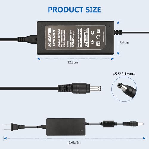 Replacement for Logitech G920 G29 Power Supply, 24V Power Adapter for Logitech Driving Force Racing Wheel G923 G25 G27 G940 GT Racing Wheel APD DA-42H24, AD10110LF, 190211-0010
