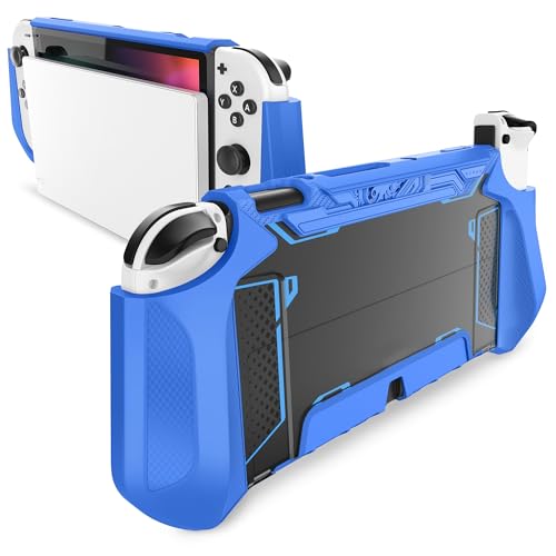 Mumba Dockable Case for Nintendo Switch OLED 2021, [Blade Series] TPU Grip Protective Cover Accessories Compatible with Nintendo Switch OLED 7 Inch and Joy-Con Controller (Navy) - color: Navy