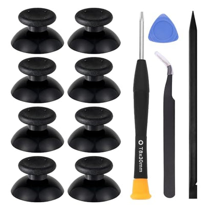 Ikpek 8 Pcs Replacement Thumbsticks for Xbox 360 Controller, Plastic Thumb Stick Joystick Grip Replacement for Xbox 360 Controller Accessories - size: 8 Black