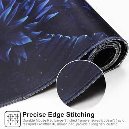 Large Gaming Mouse Pad with Stitched Edges,[35.4x15.7In] Extended Mouse Pad with Non-Slip Natural Rubber Base for Gamer/Desktop/Office/Home-90x40 Forestapond - color: 90x40 Forestapond