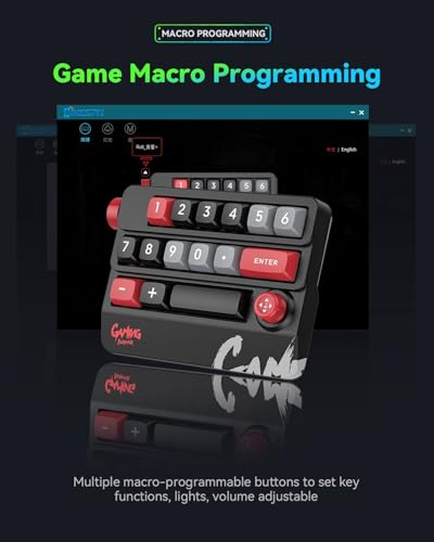 Numeric Mechanical Keyboard with Right Joystick, One Handed Keyboard Fully Programmable for Knobs and Keys, Rocker Knobs for OSU Keypad, Hotswap Keypad with RGB - color: Black