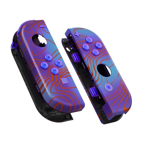 eXtremeRate DIY Replacement Shell Buttons for Nintendo Switch & Switch OLED, Damascuscamo Custom Housing Case with Full Set Button for Joycon Controller - Console Shell NOT Included - color: Damascuscamo