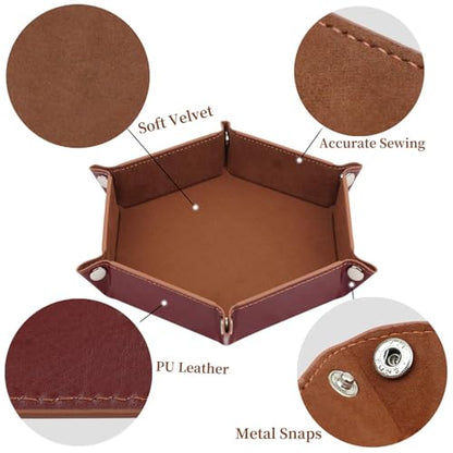 K.T. Fancy Dice Tray 8 Pieces Folding D&D Dice Tray Dice Holder Storage Box for Dice Rolling Tray PU Leather and Velvet. - style: 8 PCS