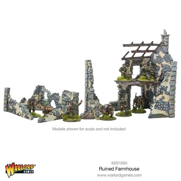 Ruined Farmhouse 1/56 Tabletop Model Scenery for Bolt Action by Warlord Games