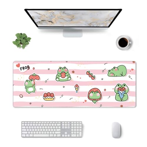 Cute Frog Mouse Pad XL Large Mousepad Non Slip Rubber Base Desk Mat for Laptop Computer Gaming 31.5" X 12" - color: Cute Frog
