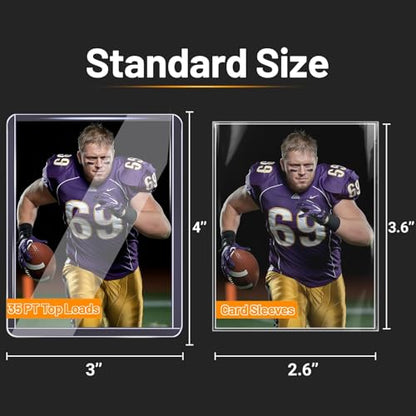 2000 Hard Plastic Card Sleeves – 2000 Toploads, 35PT Baseball Card Protectors with Bend-Resistant, Rip-Proof Edges for TCG, Sports, Football & Collectible Cards - size: 2000 TOPLOADERS