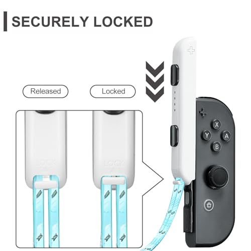 Gepicest Wrist Strap for Joycon 4 Pieces Switch Parts Accessories Controller Attachments Compatible with Joy Con, Dual Joy Remote Comfort Controller Straps White 2 Pairs - color: White
