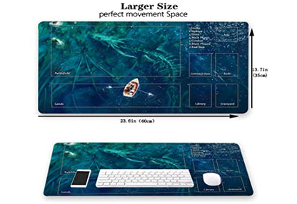 MTG Playmat, Game Play Mat for MTG TCG 24 x 14 inches Trading Card Inked Game Playmats with Storage Bag Smooth Rubber Surface Battle - color: Sea Dragon With Zones