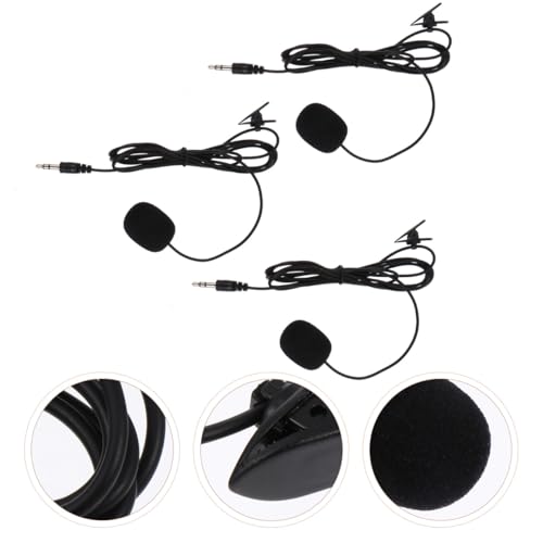 3pcs Clip Lavalier Microphones Professional Condenser Mics Noise Reduction for Gaming Streaming Lectures Live Broadcasts Compatible with Laptop Desktop Recording