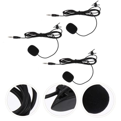 3pcs Clip Lavalier Microphones Professional Condenser Mics Noise Reduction for Gaming Streaming Lectures Live Broadcasts Compatible with Laptop Desktop Recording