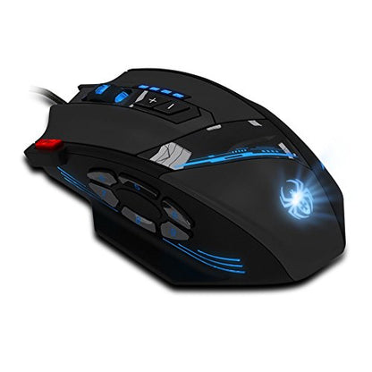 zelotes RGB Optical Gaming Mouse with Rapid Fire Button,4800 DPI (4-Level Adjustable), 12 Programmable Buttons,Adjustable Weights,USB Ergonomic Wired Mouse for Office/Gaming/Laptop/PC (Black)