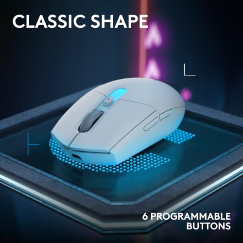 Logitech G305 X Superlight Wireless Gaming Mouse - White | Lightweight 59g, HERO 44K Sensor, RGB lighting, Lightspeed, Bluetooth, 130+ Hr battery life, 6 programmable buttons, PC/Mac - color: White, style: Superlight