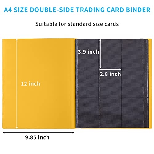 Upgraded 9 Pockets Trading Card Collection Binder, 360 Book Holder Album for Yugioh, MTG, TCG, Magic, Sports Cards - Yellow - color: Yellow