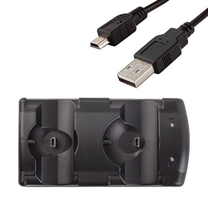 VSEER PS3 Controller Charging Dock Charging Station 2 in 1 with LED Light Indicator Compatible for Original PS3/MOVE Controller, Black