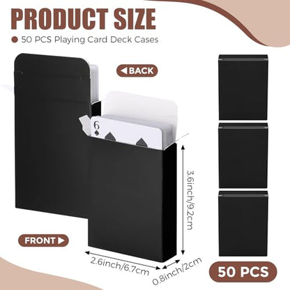 Jexine 50 Pieces Playing Card Box Deck Boxes Empty Playing Case Card Holder Bulk Organize Storage Board Game Box Fits Baseball Trading (Black) - color: Black