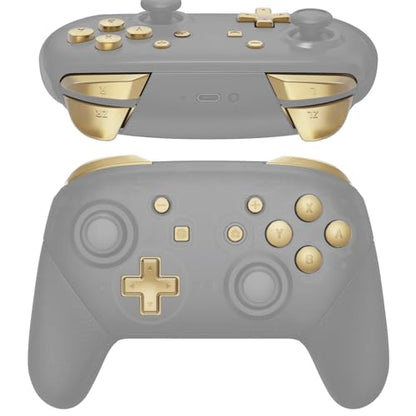 eXtremeRate Metallic Champagne Gold Repair ABXY D-pad ZR ZL L R Keys for Nintendo Switch Pro Controller, DIY Replacement Full Set Buttons for Nintendo Switch Pro Controller - Controller NOT Included - color: Champagne Gold