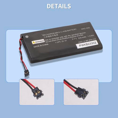 2 Pack HAC-006 Battery, Upgraded 525mAh Replacement JoyCon Battery for Nintendo Switch HAC-015 HAC-016 Left & Right Joy-Con Controller