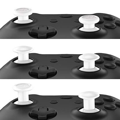 eXtremeRate ThumbsGear Xbox 컨트롤러용 교체 가능한 썸스틱 - 편안함 향상 - 화이트 3가지 높이 돔형 및 오목한 그립 인체 공학적 조절 가능한 조이스틱, Xbox Seires X/S, Xbox One S/X/Elite용 - color: 화이트.
