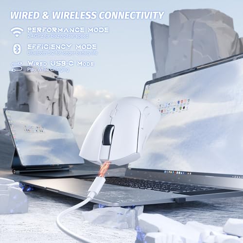 ATTACK SHARK X68 HE 60% Wired RT 8K Keyboard and Wireless R1 Mouse-White | Adjustable Actuation,Hall Effect Mechanical Magnetic Switch,Coiled Cable,USB C/2.4Ghz/BT Ultralight 18K DPI Mice for PC Gamer - color: White, size: Keyboard Mouse