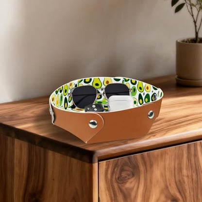 2Pcs PU Dice Holder Folding for RPG DND Table Games, Dice Trays Storage Box Portable Folding Rolling Dice Tray, Leaves and Avocado - color: Multi 2