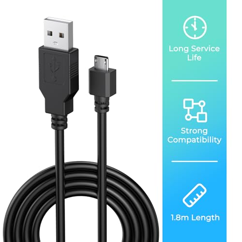 2 Pack PS4 Controller Charger, 5.9ft Replacement Micro USB Charging Cable for PS4 Slim/Pro, Xbox One S/X Controller