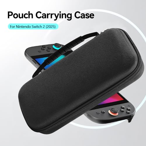 TUCANA Carry Pouch Case Compatible with Nintendo Switch 2 (2025), Switch 2 Portable Hard Travel Case with Pockets and 12 Game Cartridges for Switch 2 Accessories （Black）