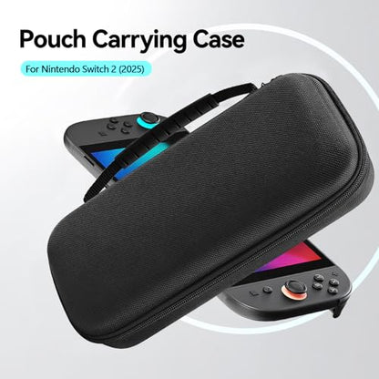 TUCANA Carry Pouch Case Compatible with Nintendo Switch 2 (2025), Switch 2 Portable Hard Travel Case with Pockets and 12 Game Cartridges for Switch 2 Accessories （Black）