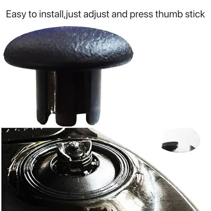 12 in 1 Interchangeable Thumbsticks & Metal Back Paddles Replacement Parts for PS5 DualSense Edge Controller, 6 Silicone Analog Joystick Caps, 4 Paddles Trigger Buttons,2 Base Rings (Black) - color: Black