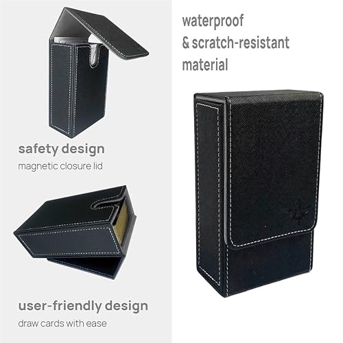 Tarot Card Holder, Leather Tarot Card Case, with Magnetic lid Closure-Suitable for Tarot Cards (gray) - color: gray