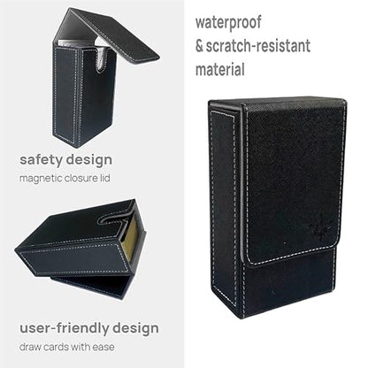 Tarot Card Holder, Leather Tarot Card Case, with Magnetic lid Closure-Suitable for Tarot Cards (gray) - color: gray