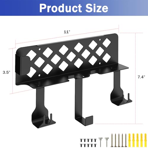 Wall Mount Bracket Compatible for PS4 Slim,PS4 Slim Wall Mount Holder | with Detachable 2 Controller Holder & Headphone Hanger,Mount on The Wall or The Back of The TV