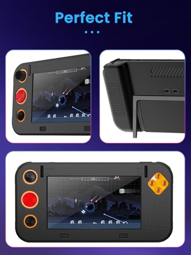 Oshmirian for My Arcade Atari Gamestation Go (2025) Silicone Grip Case – Shockproof Non-Slip Full Protective Cover, Anti-Scratch Drop Protection Gaming Console Case (Black