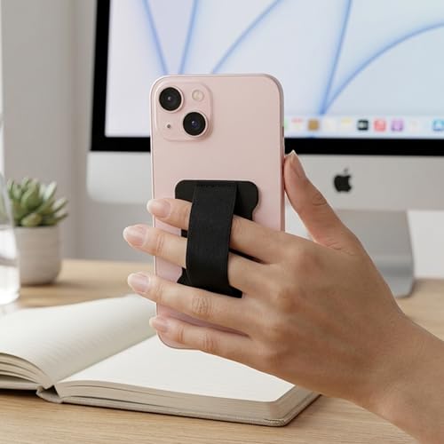 Finger Strap Phone Holder - Ultra Thin Anti-Slip Universal Cell Phone Grips Band Holder for Back of Phone - 2Pack，BlackOrange - color: BlackOrange