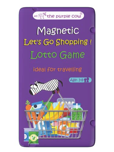 The Purple Cow- Let's Go Shopping Game- Magnetic Travel Game. Great for Travel and on-The-go. Lotto Game for Boys and Girl Ages 3+. Learning Activity. - color: Lotto Game