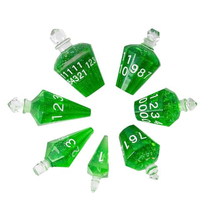 7PCS Potion DND Dice Set,Transparent Sharp Edge Die Set D&D RPG Polyhedral Dice,for Dungeons and Dragons TTRPG Games Roleplaying Games.(Light Green) - color: Light Green