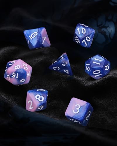 Polyhedral Dice Set, 42 Pieces - 6 Sets of RPG Dice with 1 Bag for Dungeons and Dragons D&D RPG MTG Board Games, Includes D20, D12, D8, D6, D4, D10 (0-9) and D10 (00-90) - color: Multicolor