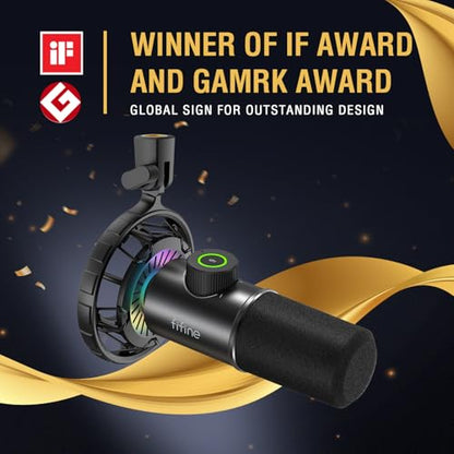 FIFINE USB Gaming Microphone, RGB Dynamic Mic with Tap-to-Mute & Headphone Jack, Plug & Play Cardioid Mic for PC PS4/5, Streaming Podcast Twitch YouTube Discord - for Gamers and Youtubers - K658